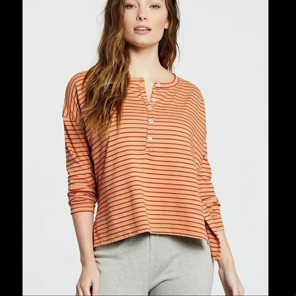 Maison Du Soir White Label Striped Pajama Top NWT - Picture 9 of 9